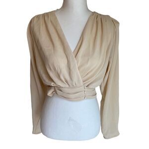 HYFVE Smocked Crop Top Blouse Size M NWOT